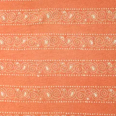 Baby Pink Cotton Batik Print Threadwork Fabric