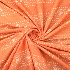 Baby Pink Cotton Batik Print Threadwork Fabric