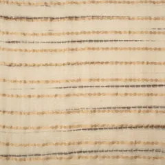 Shibhori Bandhani work with Golden Stripe Zariwork On Ivory Brocade Fabric