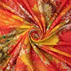 Indian Red Lawn Floral Print Fabric