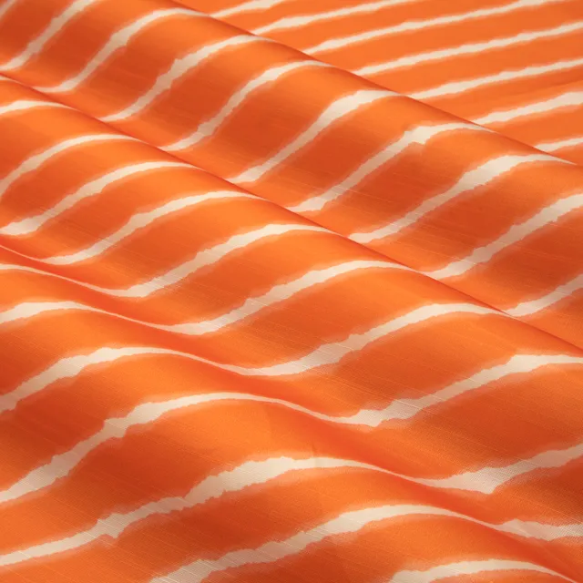 Tiger Orange Lawn Stripe Print Fabric