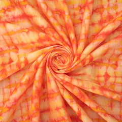 Coral Pink Lawn Tie Dye Pattern Print Fabric