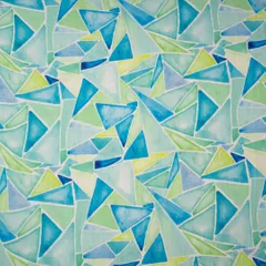 Baby Blue Lawn Triangle Pattern Digital Print Fabric