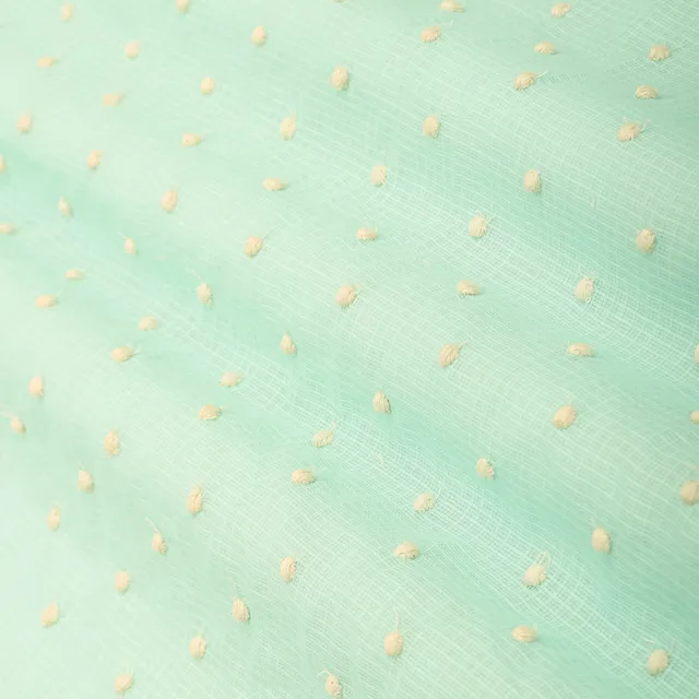 Sky Blue Kota Cotton Threadwork Embroidery Fabric