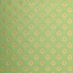 Mint Green Golden Zari Motif Work Brocade Fabric