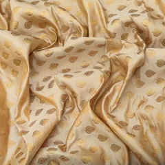 Golden Brocade Motif Golden Zari Work Fabric