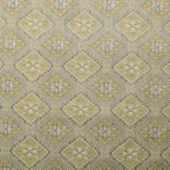 Frost White Brocade Floral Silver ZariWork Fabric
