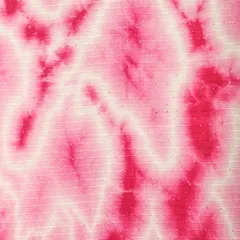 Hot Pink Tie & Dye Pattern Chinon Fabric With Sequins Embroidery