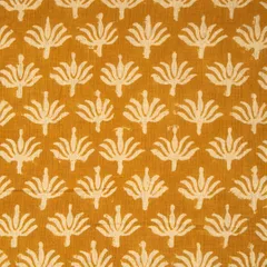 Bronze Brown Cotton Floral Kalamkari Print Fabric