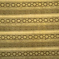 Army Green Cotton Stripe Pattern Dabu Print Fabric