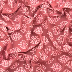 Mulberry Purple Cotton Leaf Pattern Dabu Print Fabric