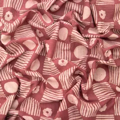 Pink Cotton Dabu Print Fabric
