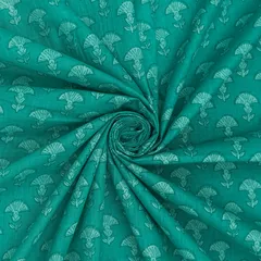 Blue Cotton Motif Print Fabric