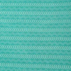 Sky Blue Cotton Flowy Stripe Pattern Print Fabric