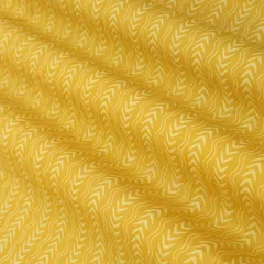 Yellow Cotton Flowy Stripe Print Fabric