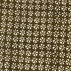 Olive Green Cotton Floral Kalamkari Print Fabric