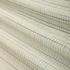 Daisy White Cotton Linen Box Pattern Print Fabric