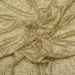 Golden Beige Georgette Khichdi Sequins Embroidery Fbaric