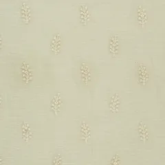 Daisy White Chanderi Floral Threadwork Sequin Embroidery Fabric