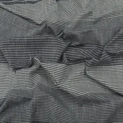 Stone Blue Cotton Linen Stripe Pattern Print Fabric