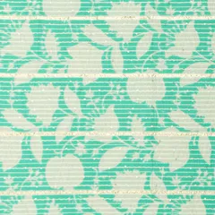 Baby Blue Cotton Floral Print Threadwork Embroidery Gota Work Fabric