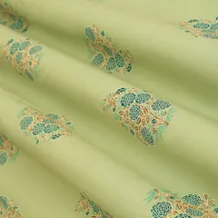 Mint Green Cotton Floral Print Fabric