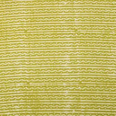 Sheen Green Chanderi Batik Stripe Print Fabric