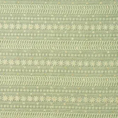 MInt Green Kora Silk Chanderi Embroidery Fabric