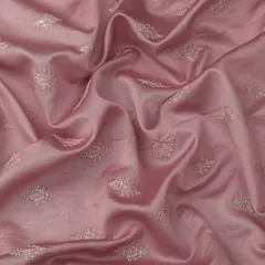Blush Pink Kora Silk Chanderi Embroidery Fabric