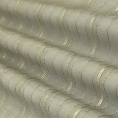 Steel Grey and Silver Zari Embroidery CHanderi Fabric