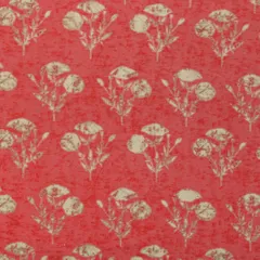Baby Pink Muslin Floral Print Fabric