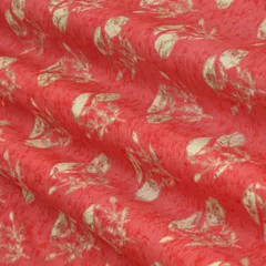 Baby Pink Muslin Floral Print Fabric