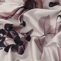 Thisle Purple Glace Cotton Floral Print Fabric
