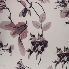Thisle Purple Glace Cotton Floral Print Fabric