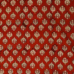 Tart Red Cotton Kalamkari Print Fabric