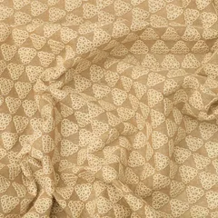 Light Brown Jute Floral Threadwork Embroidery Fabric