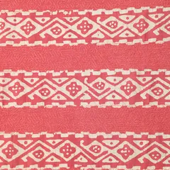 Blush Pink Cotton Batik Print Threadwork Fabric