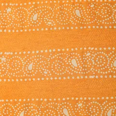 Faded Orange Cotton Batik Print Threadwork Fabric