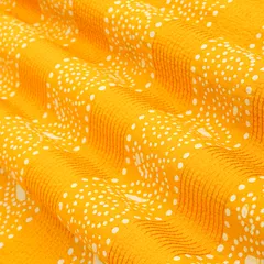 Fire Yellow Cotton Batik Print Threadwork Fabric