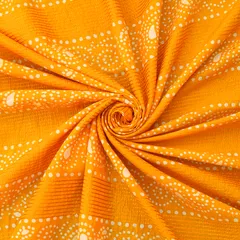 Fire Yellow Cotton Batik Print Threadwork Fabric