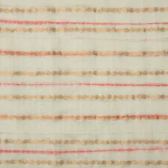 Shibhori Bandhani work with Golden Stripe Zariwork On Light Green Brocade Fabric