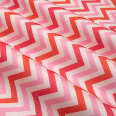 Baby Pink Zigzak Stripe Lawn Print Fabric