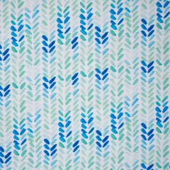 White Lawn Indigo Leaf Print Fabric