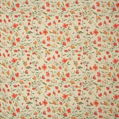 Frost White Lawn Floral Digital Print Fabric