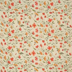 Frost White Lawn Floral Digital Print Fabric