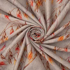 Smoke Grey Lawn Floral Digital Print Fabric