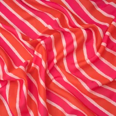 Rouge Pink Lawn Stripe Print Fabric