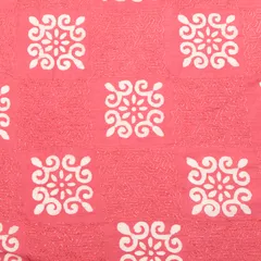 Baby Pink Cotton Batik Print ThreadworkEmbroidery Fabric