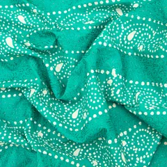 Blue Cotton Batik Print Threadwork Fabric