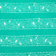 Blue Cotton Batik Print Threadwork Fabric